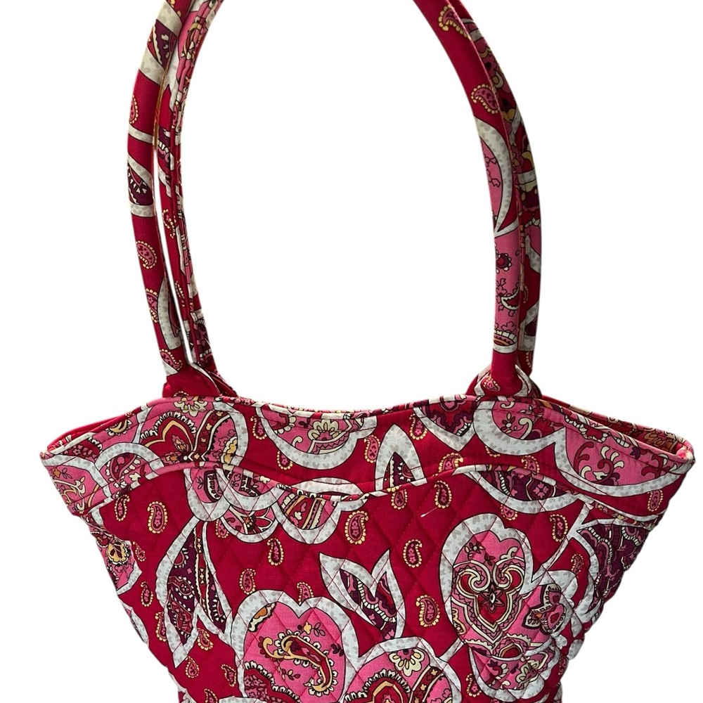 Vera Bradley Quilted Rosie Posie Red Heart Tote Bag/Purse - Picture 4 of 12